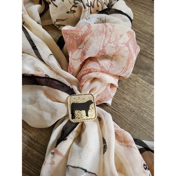 SLIDE Scarf Wild Rag Scarves Slide Western Cowgirl custom show bull ffa 4h gift - Picture 5 of 5